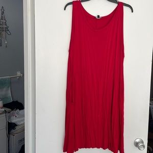 Red Sleeveless T-Shirt Dress!